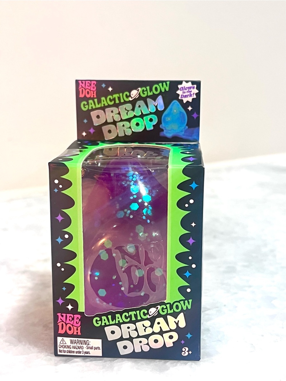 SOLD! NeeDoh Galactic Glow Dream Drop Purple Glitter Glow in the Dark